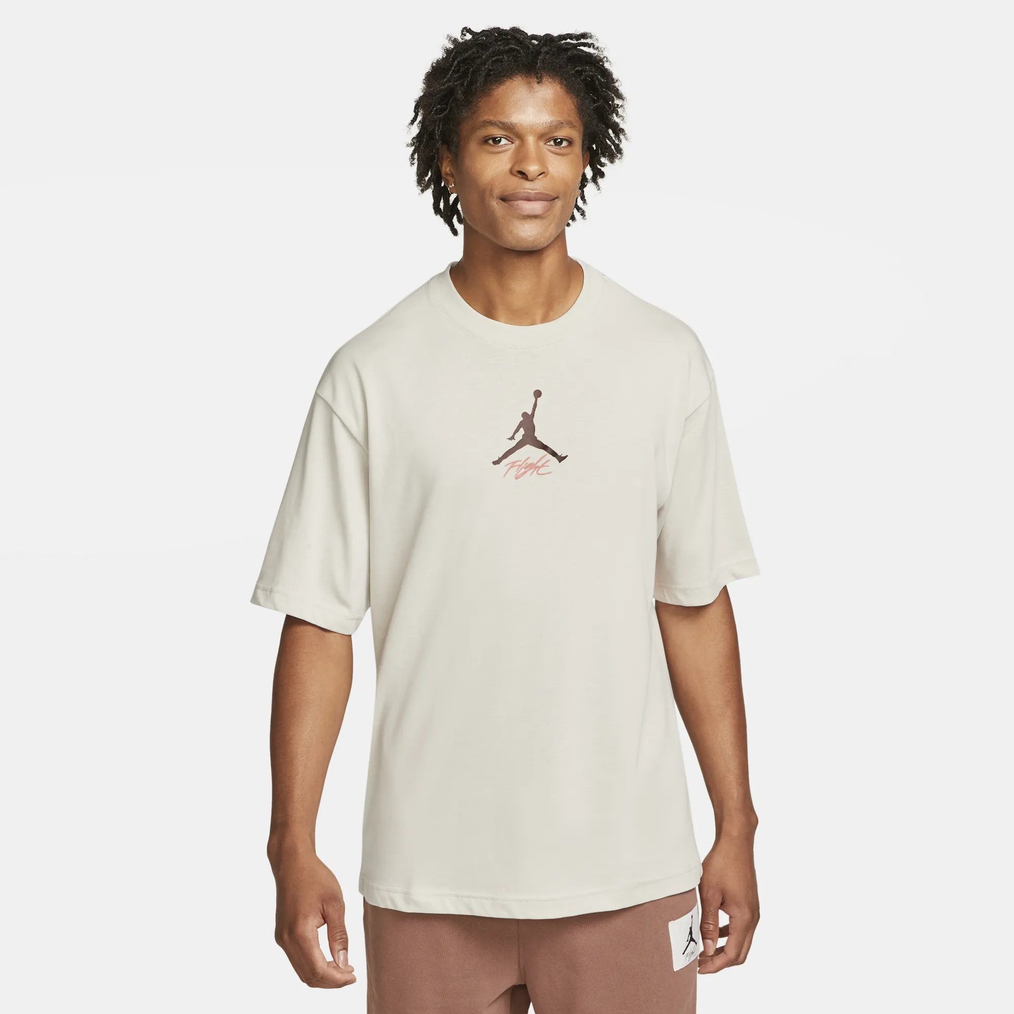 Air Jordan Mens Flight Heritage Tshirt 'Light Bone'