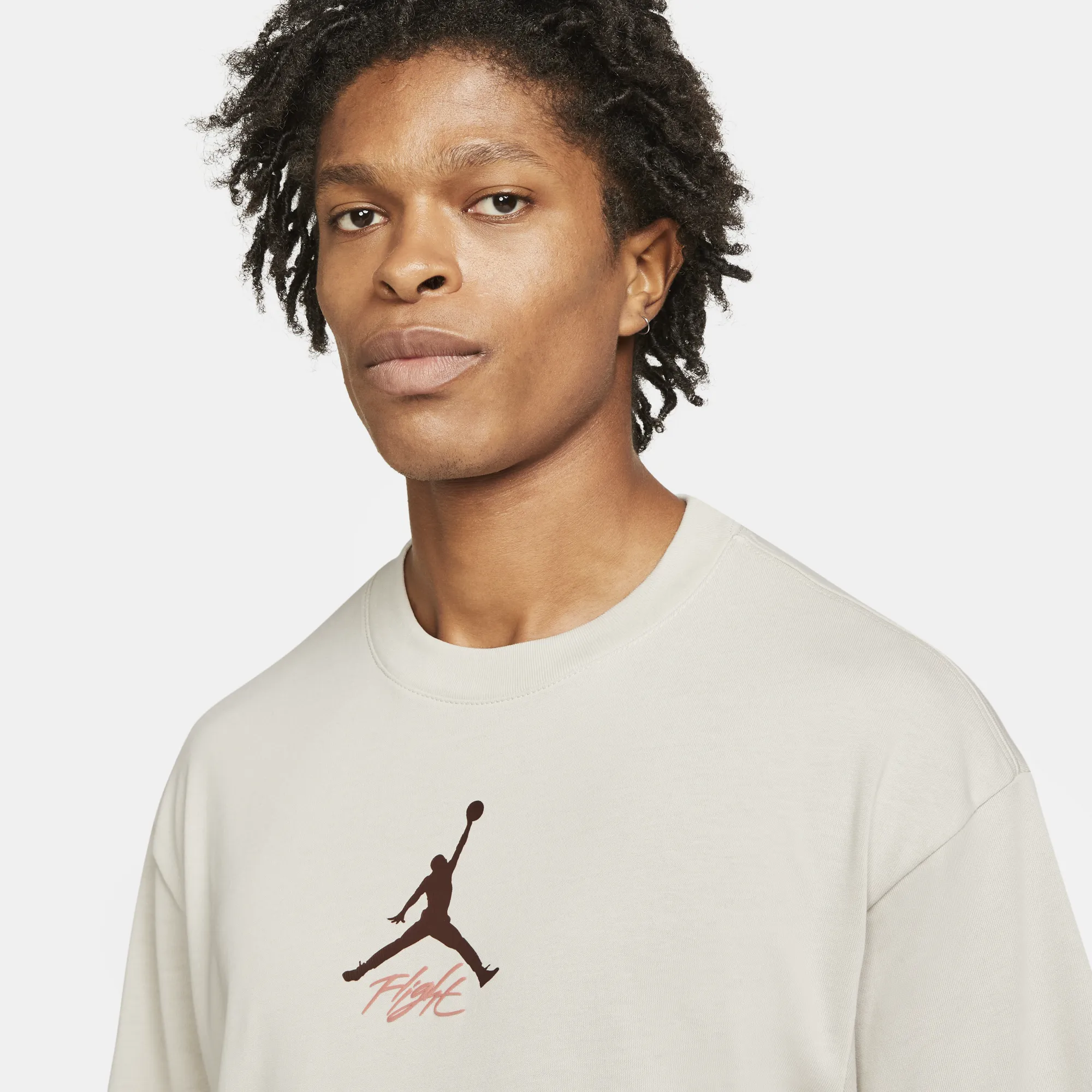 Air Jordan Mens Flight Heritage Tshirt 'Light Bone'