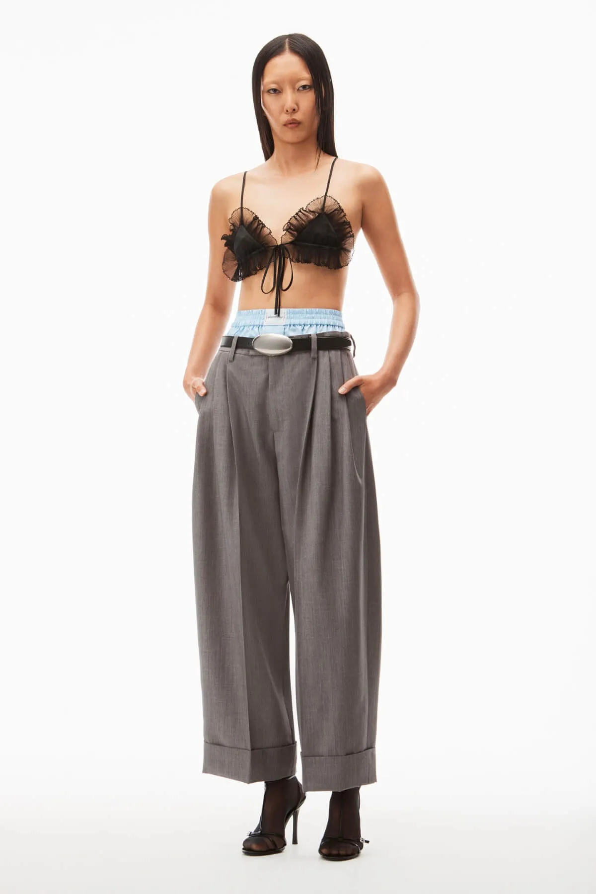 Alexander Wang Layered Tailored Trouser - Grey