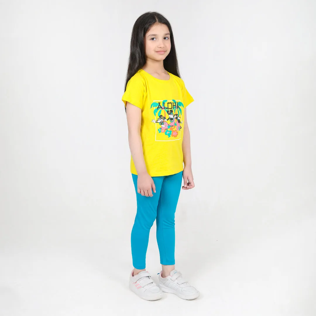 Aloha Yellow Girls T-Shirt