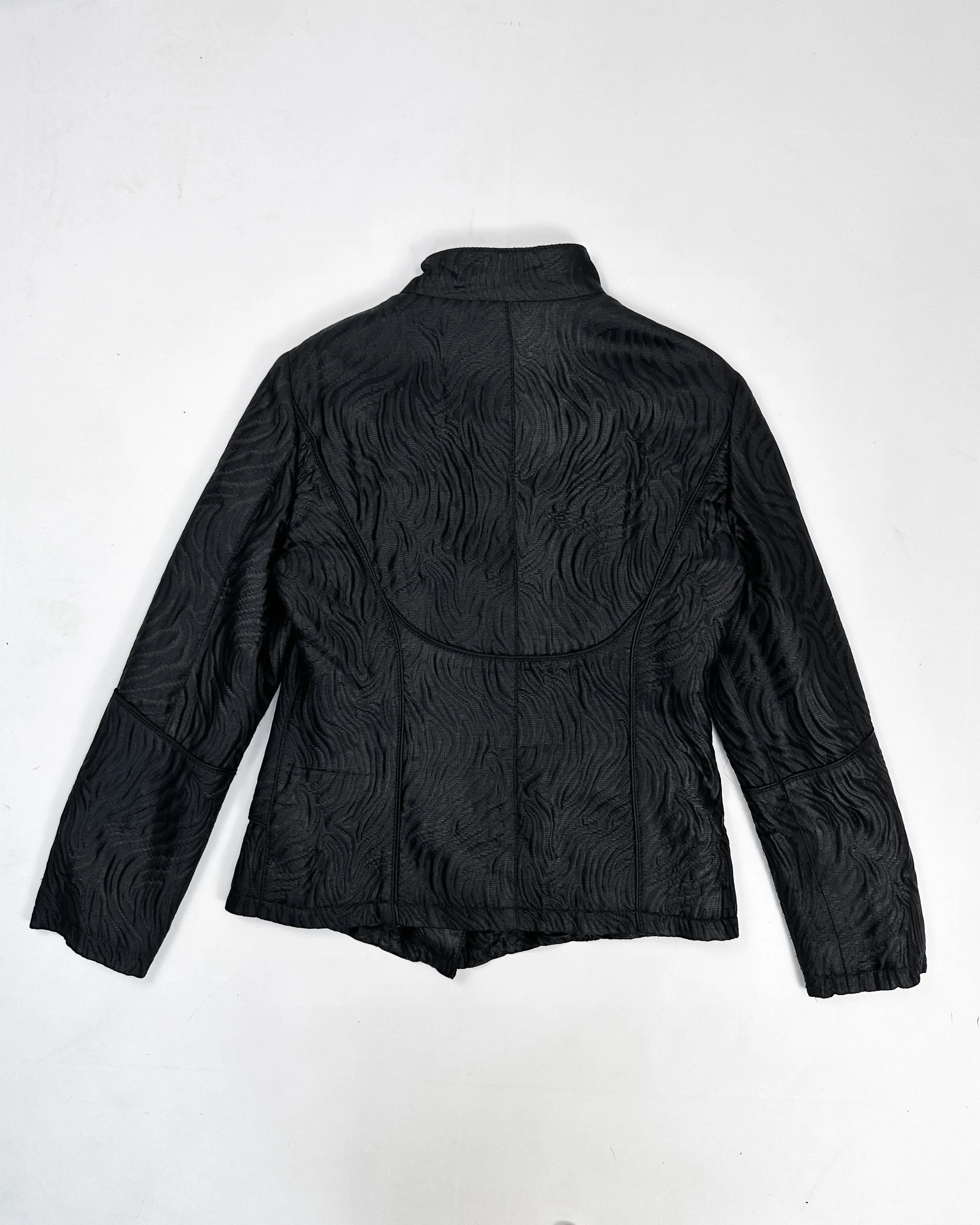 Armani Asymmetric Black Texture Jacket 2000's