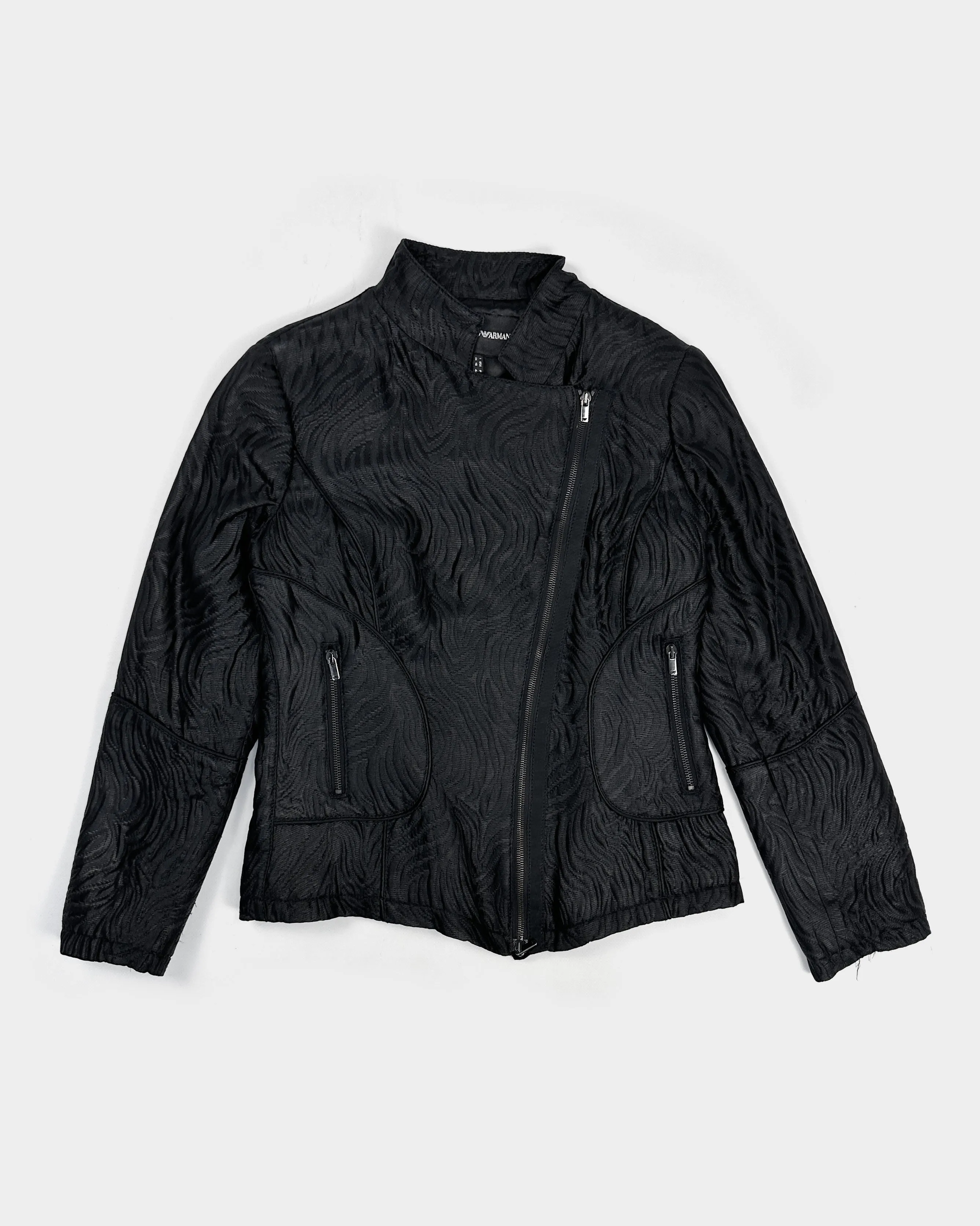 Armani Asymmetric Black Texture Jacket 2000's