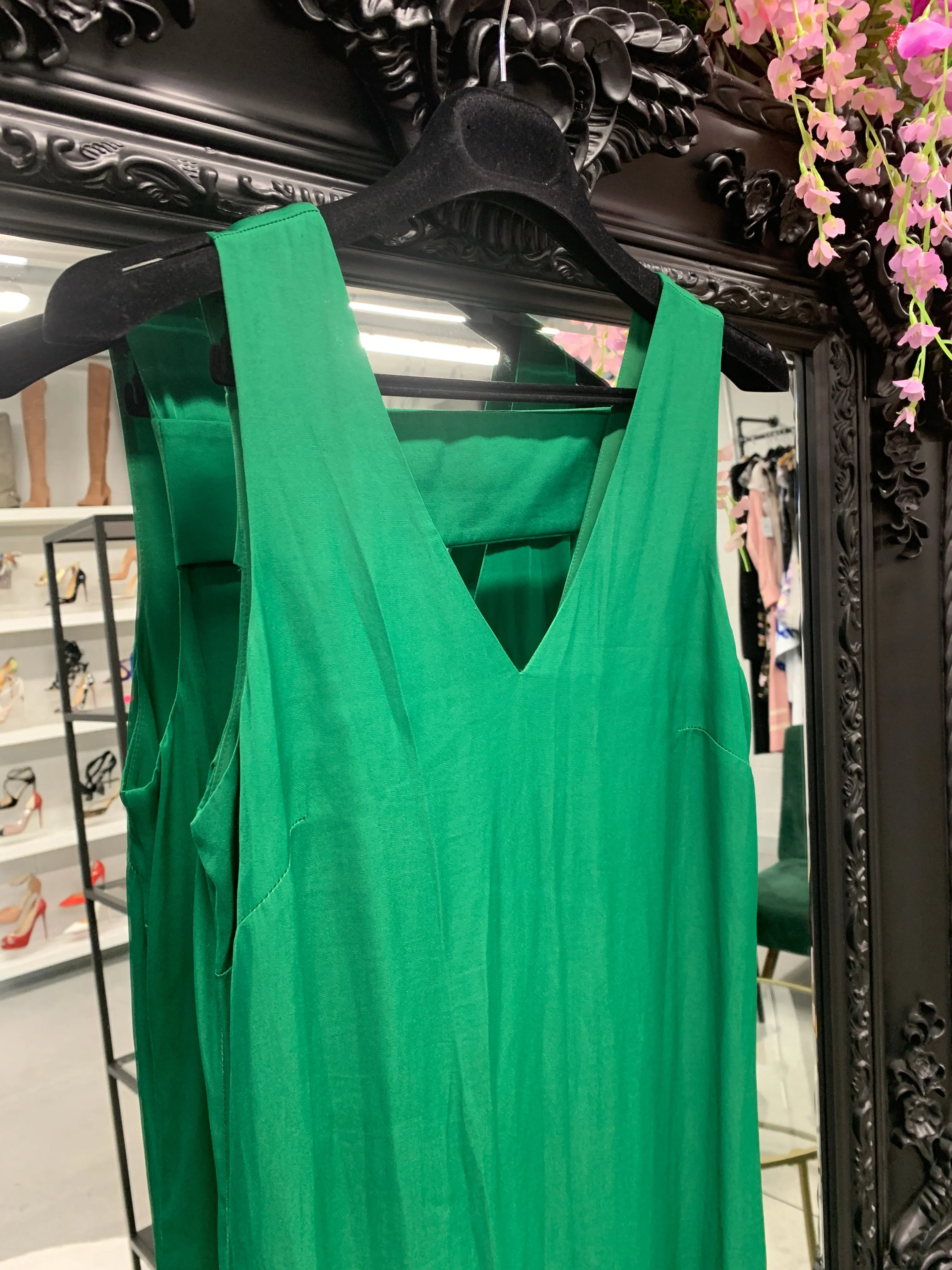 Armani Exchange Maxi Dress Jade Green XS