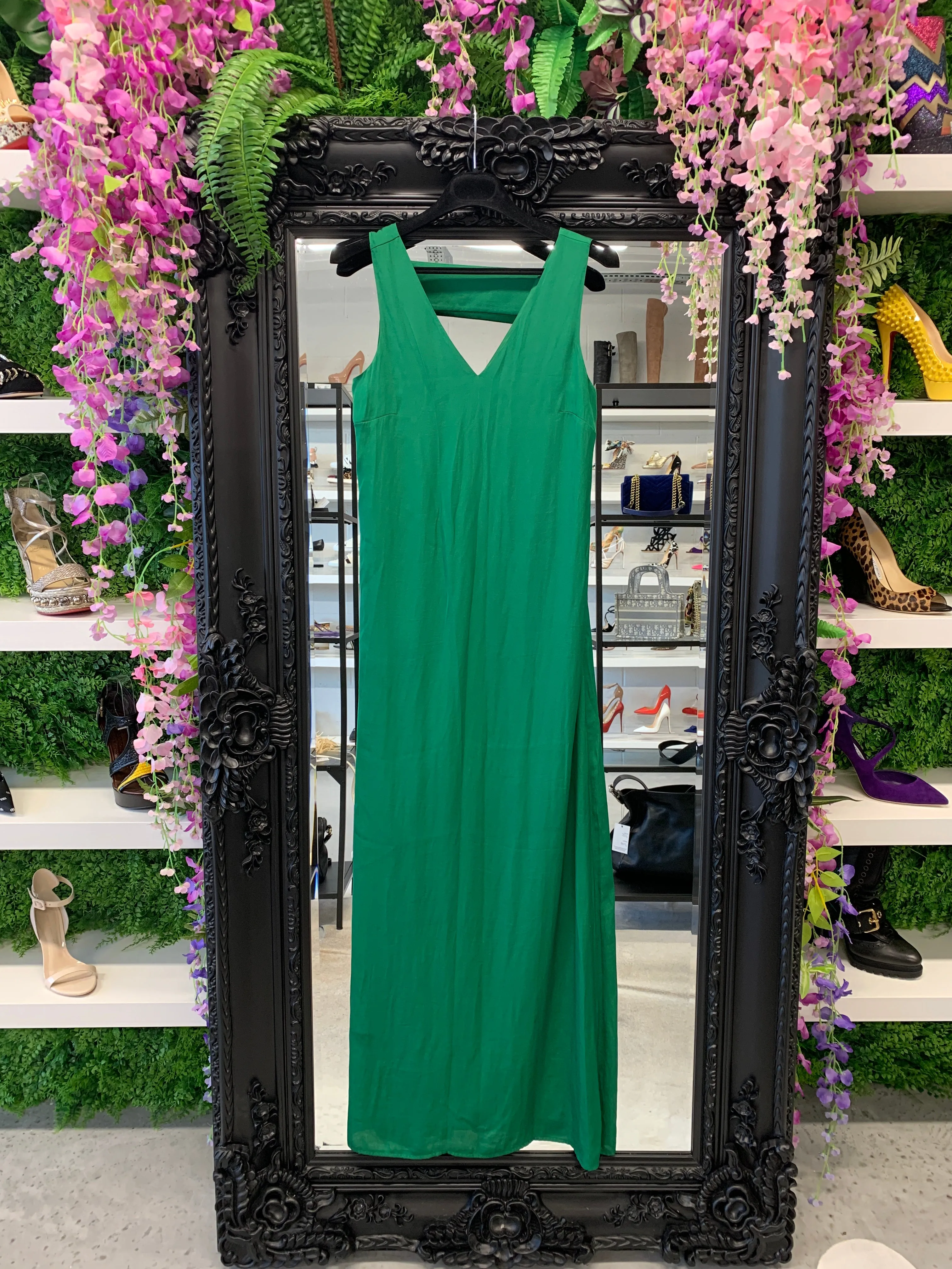 Armani Exchange Maxi Dress Jade Green XS