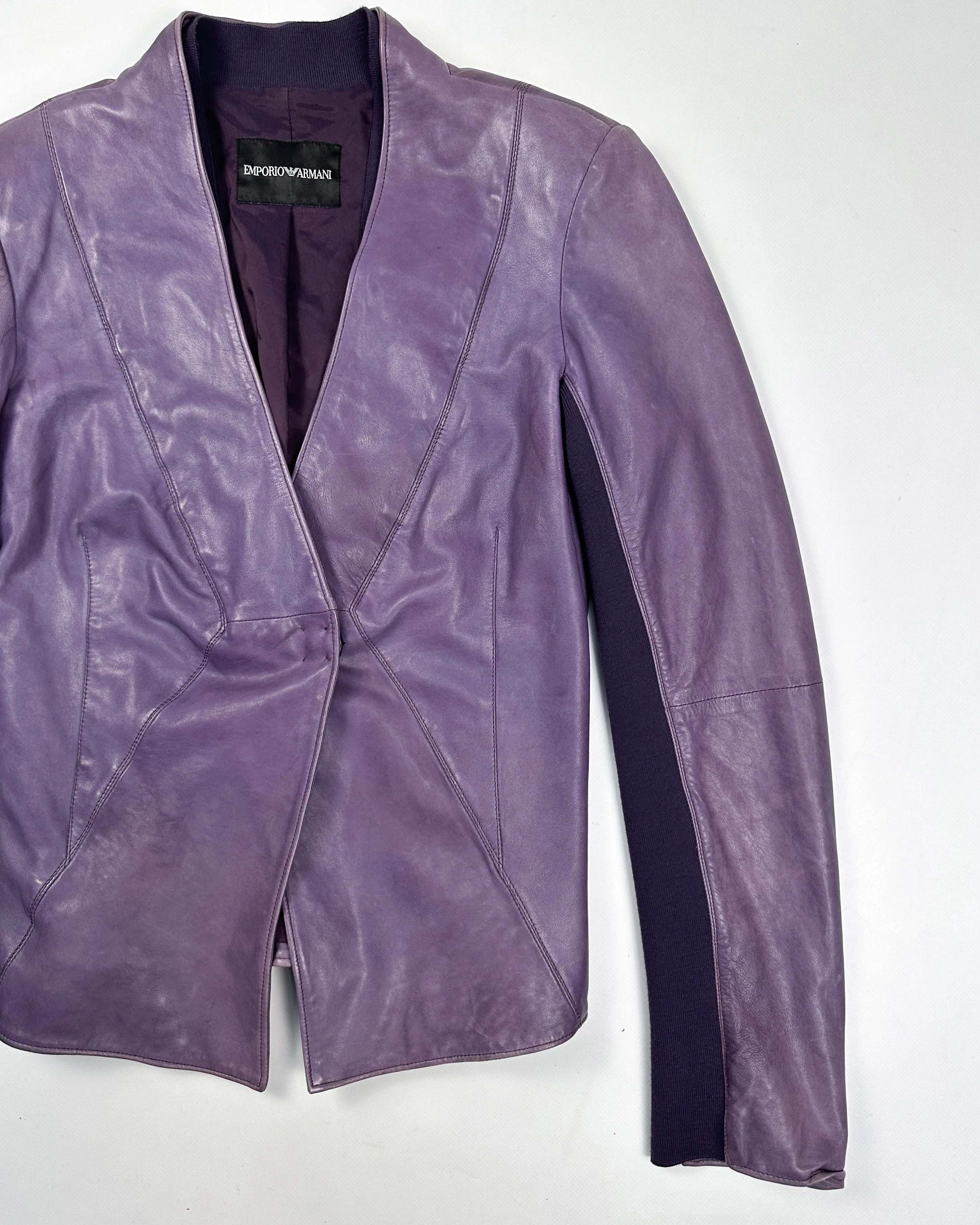 Armani Purple One Button Leather Blazer 2011