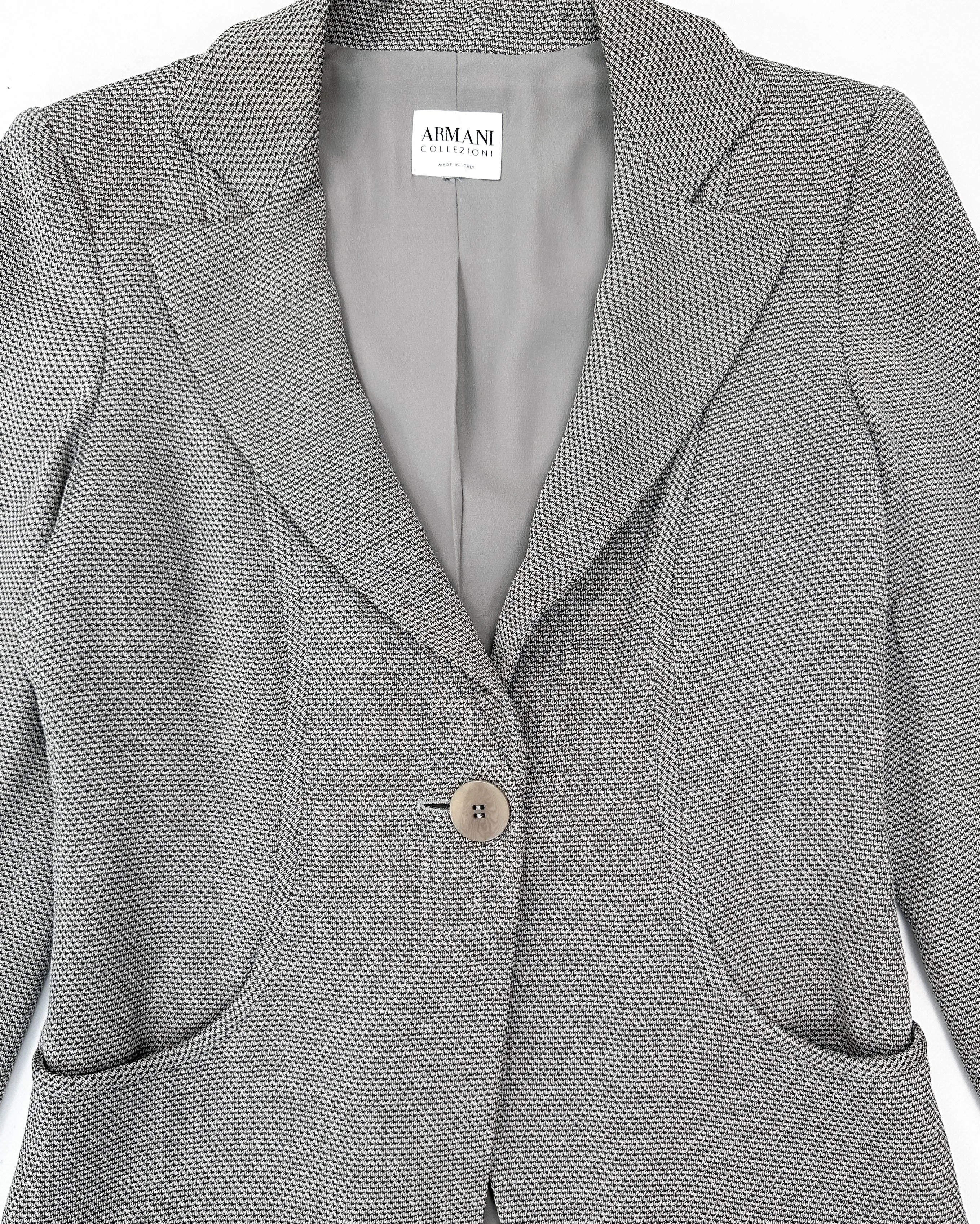 Armani Wolf Grey Textured Blazer 1990's