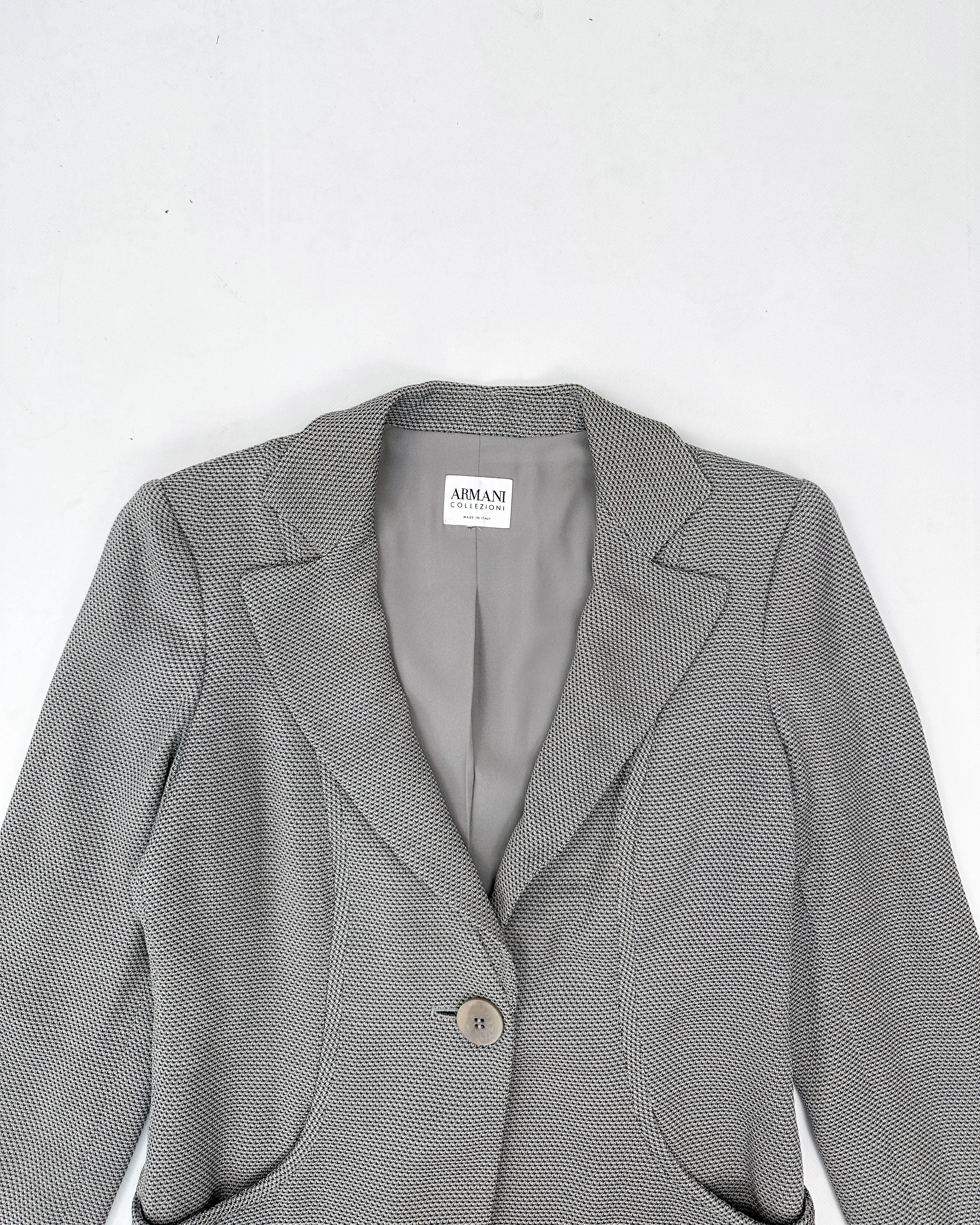 Armani Wolf Grey Textured Blazer 1990's