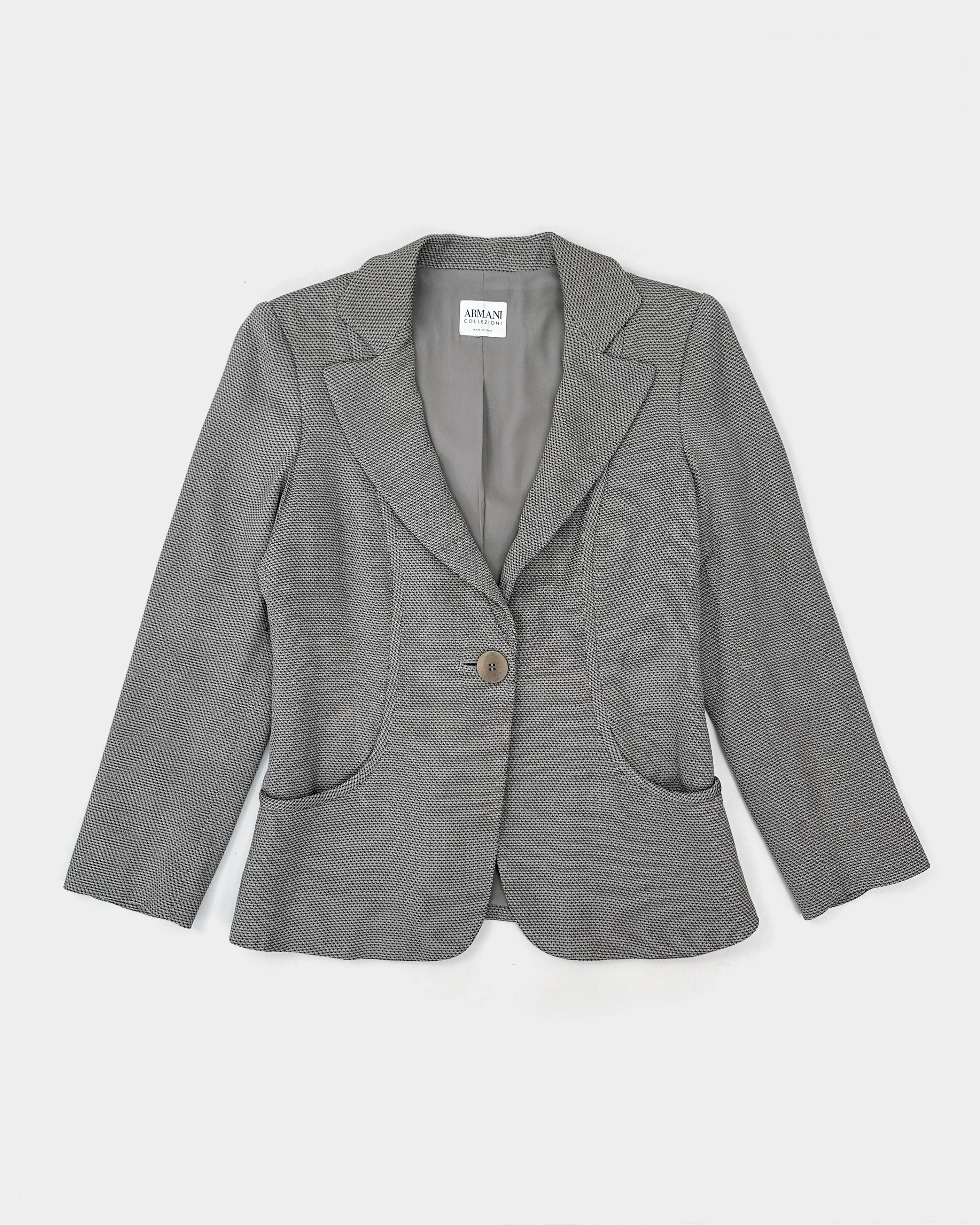 Armani Wolf Grey Textured Blazer 1990's