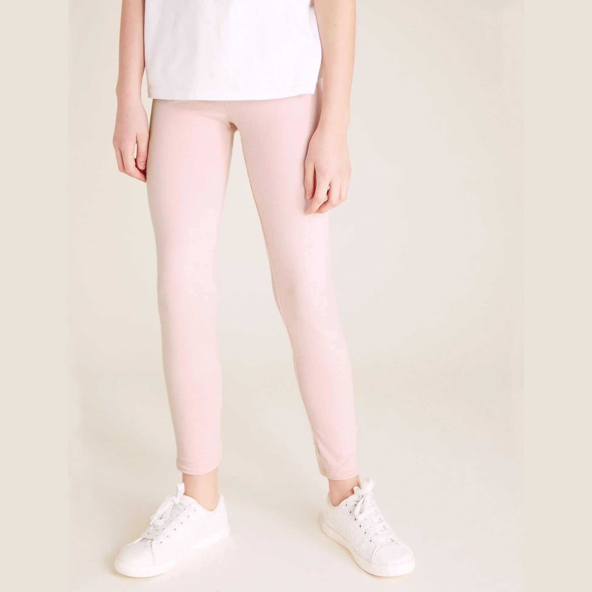 Light Pink Baby Leggings - Soft Plain Cotton Stretch Material - Style 6948