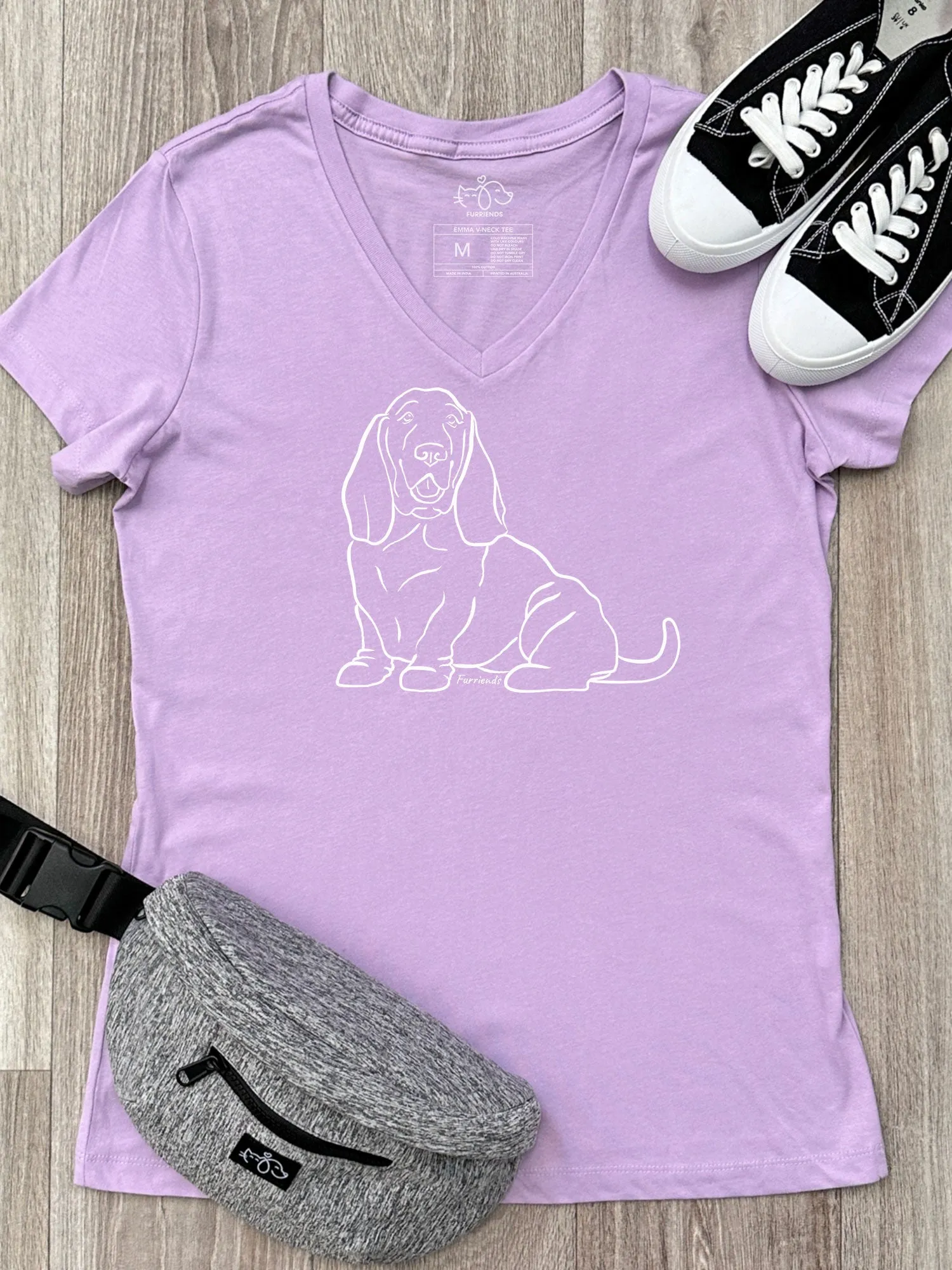 Basset Hound Emma V-Neck Tee