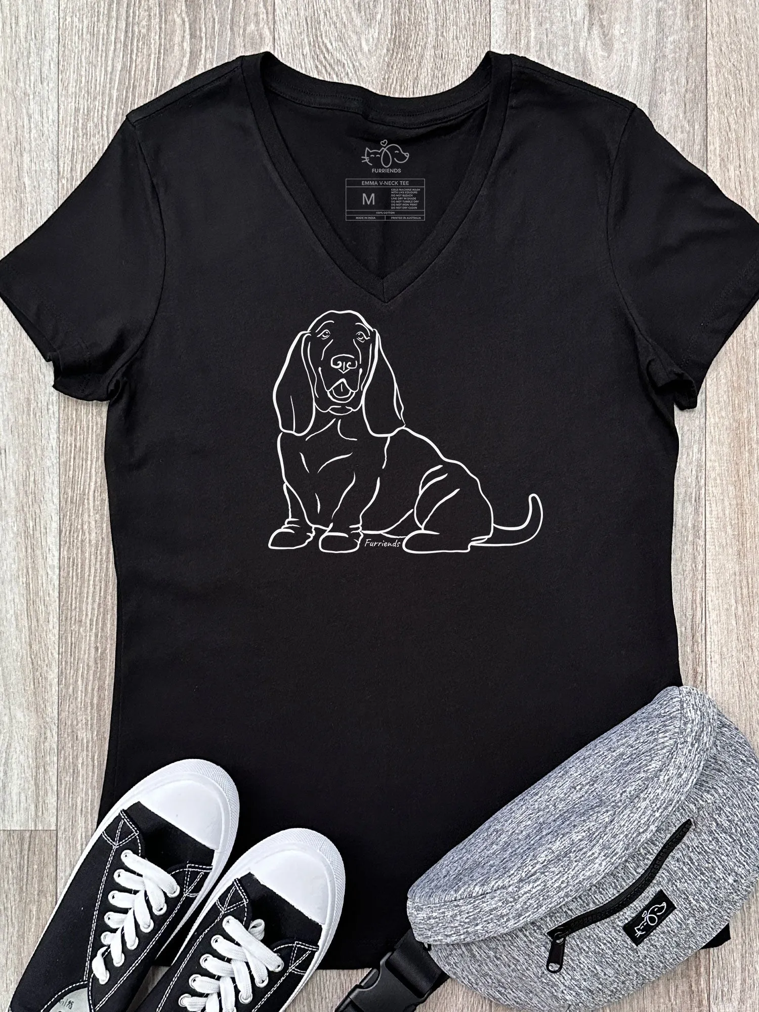 Basset Hound Emma V-Neck Tee