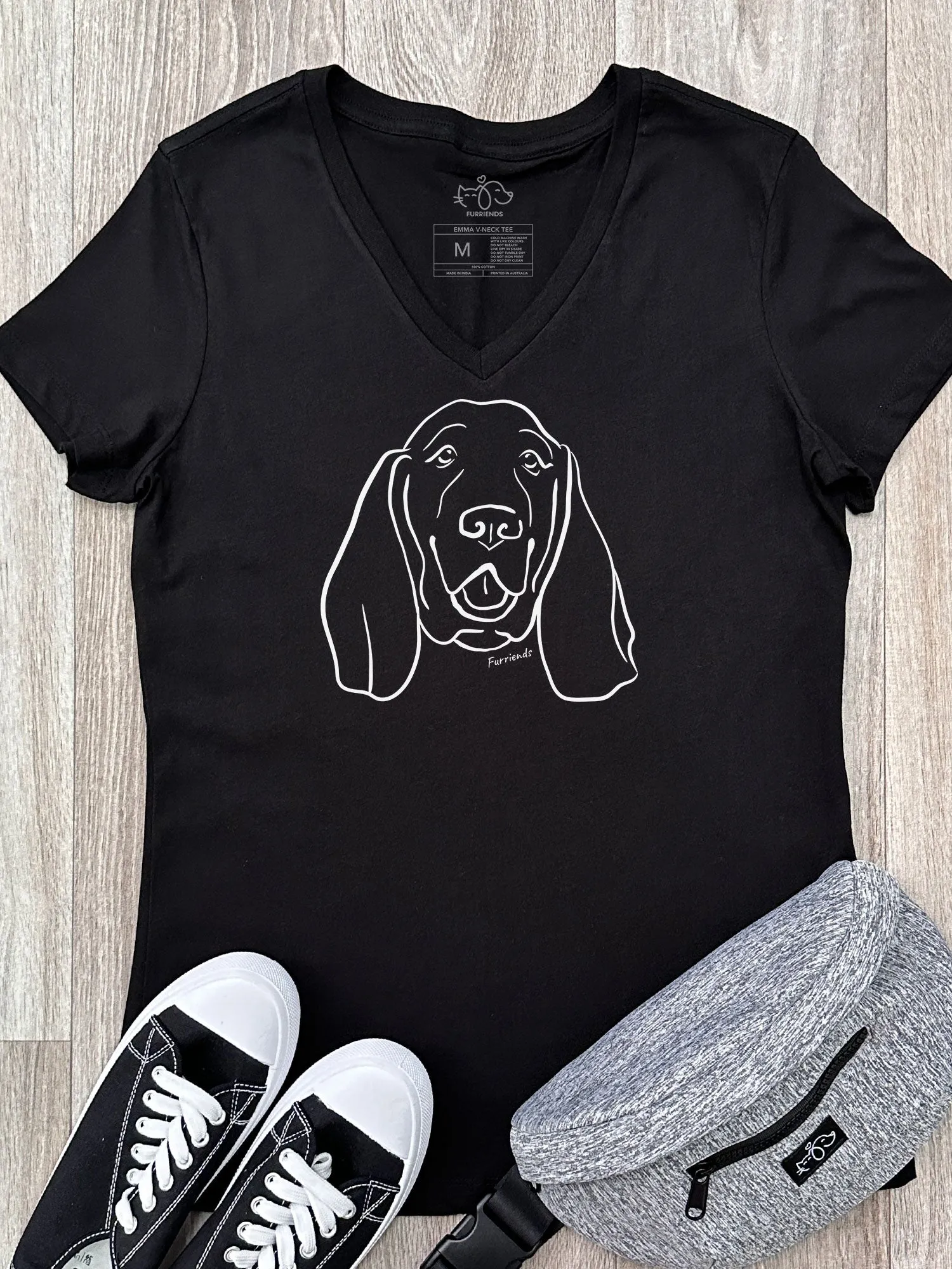 Basset Hound Emma V-Neck Tee