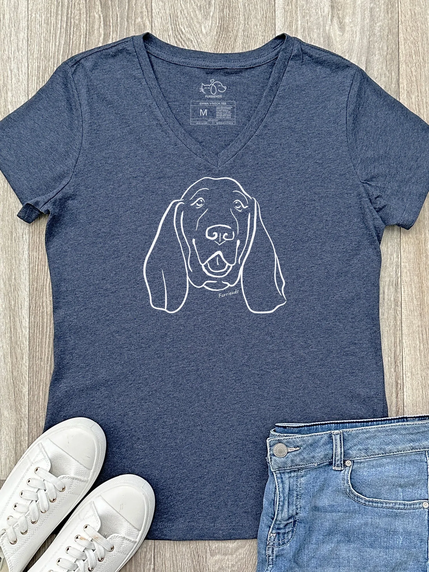 Basset Hound Emma V-Neck Tee