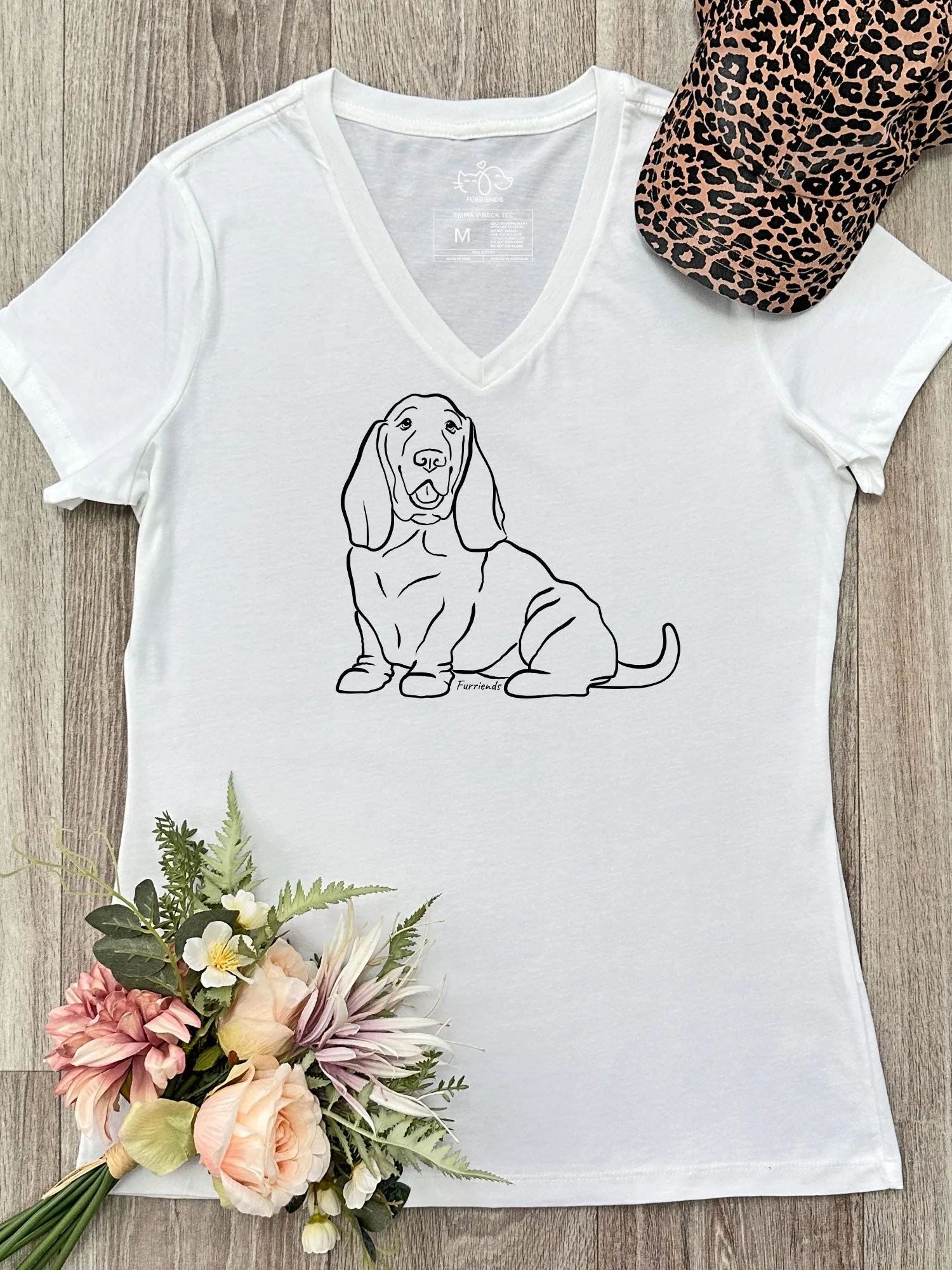 Basset Hound Emma V-Neck Tee