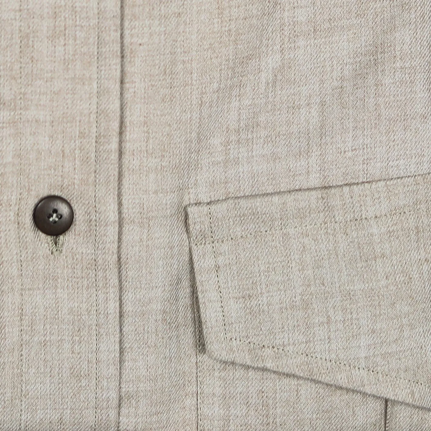 Beige Cotton Cashmere Cutaway Shirt