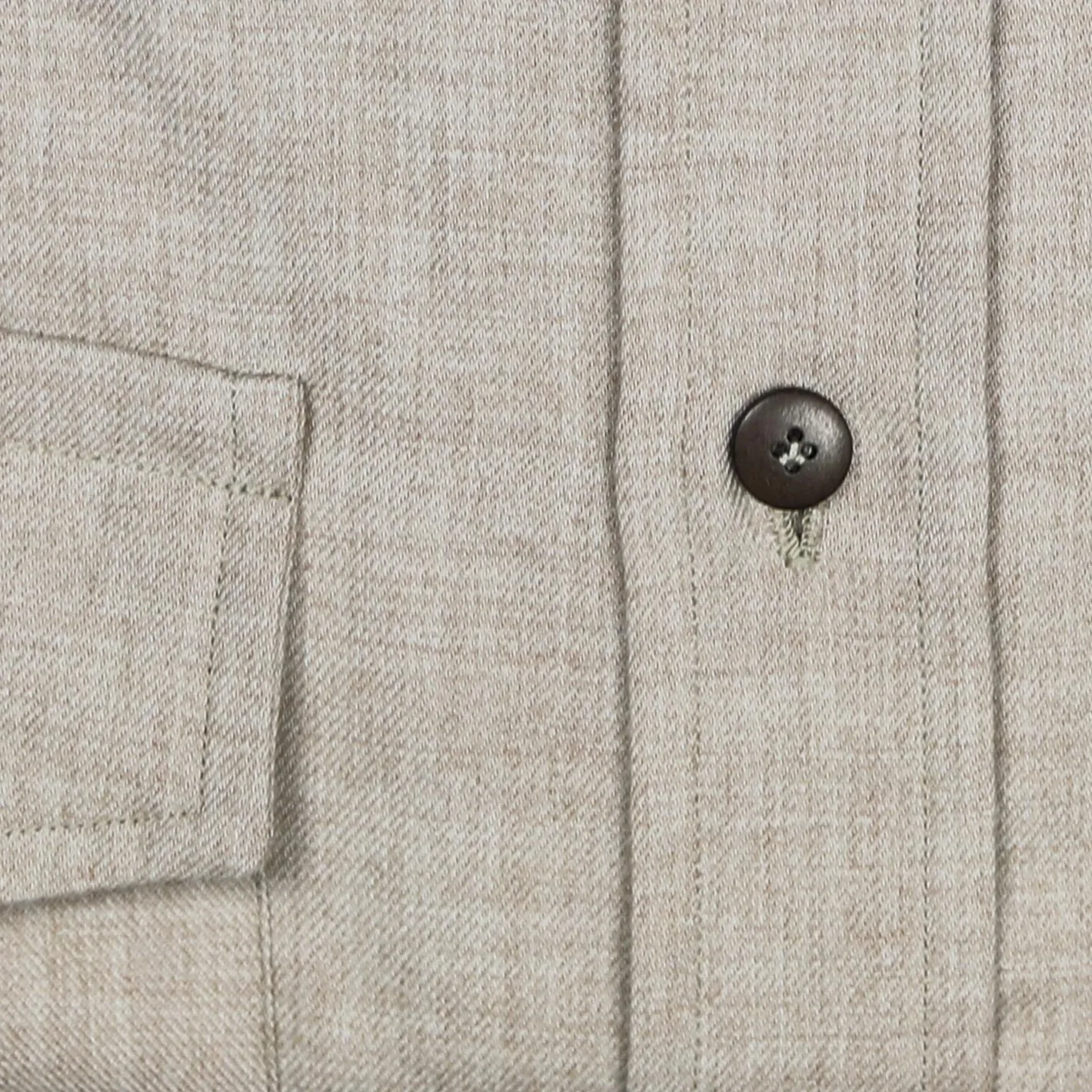 Beige Cotton Cashmere Cutaway Shirt