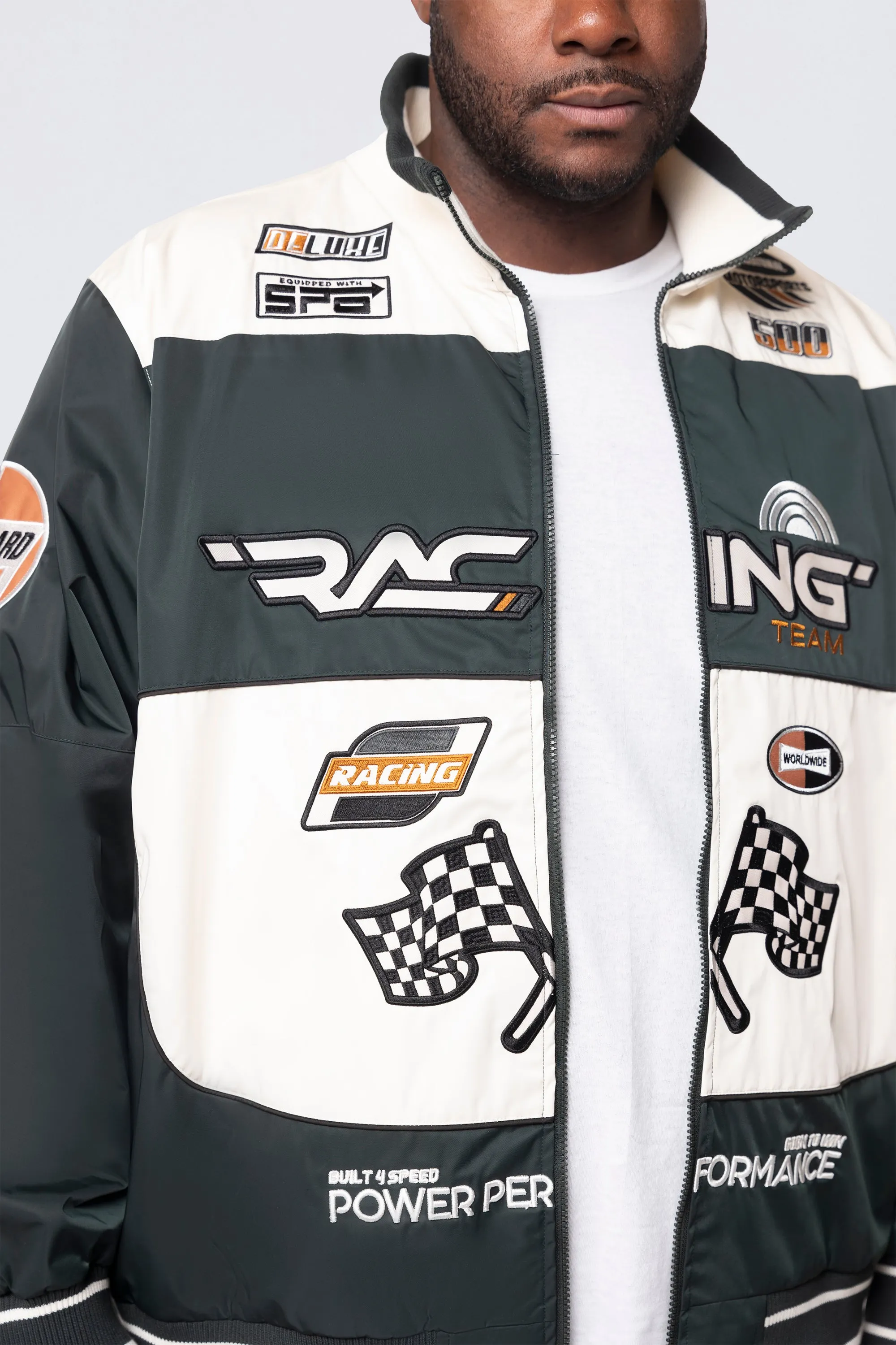 Big and Tall - Racing Windbreaker Jacket - Scarab