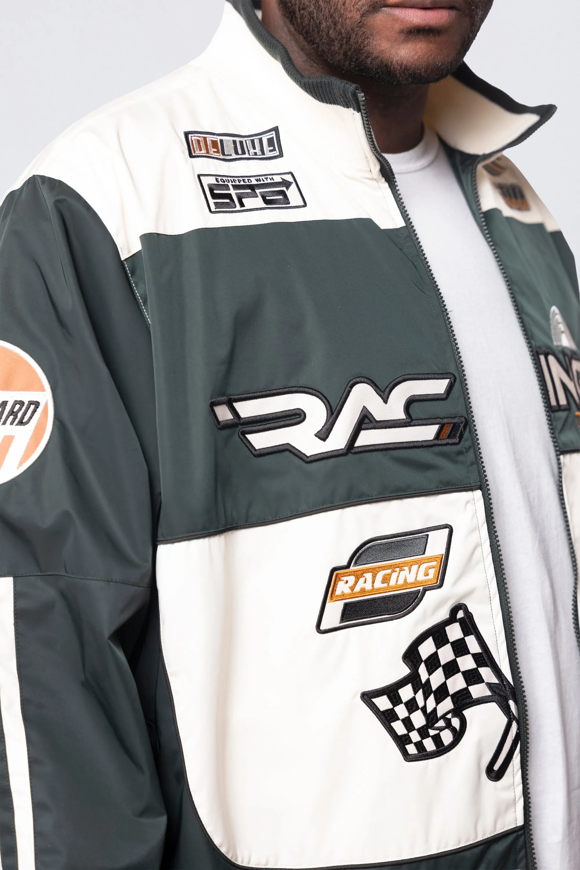 Big and Tall - Racing Windbreaker Jacket - Scarab