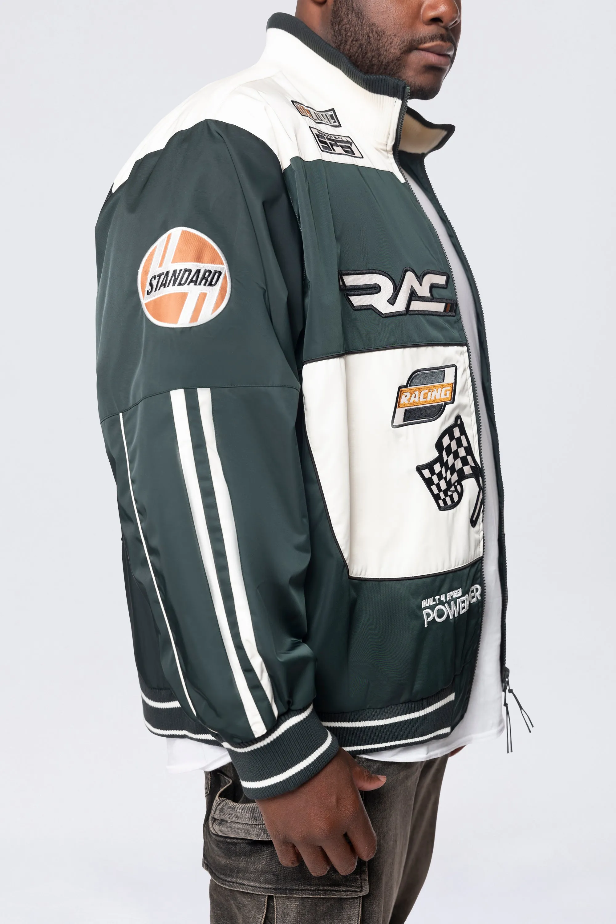 Big and Tall - Racing Windbreaker Jacket - Scarab