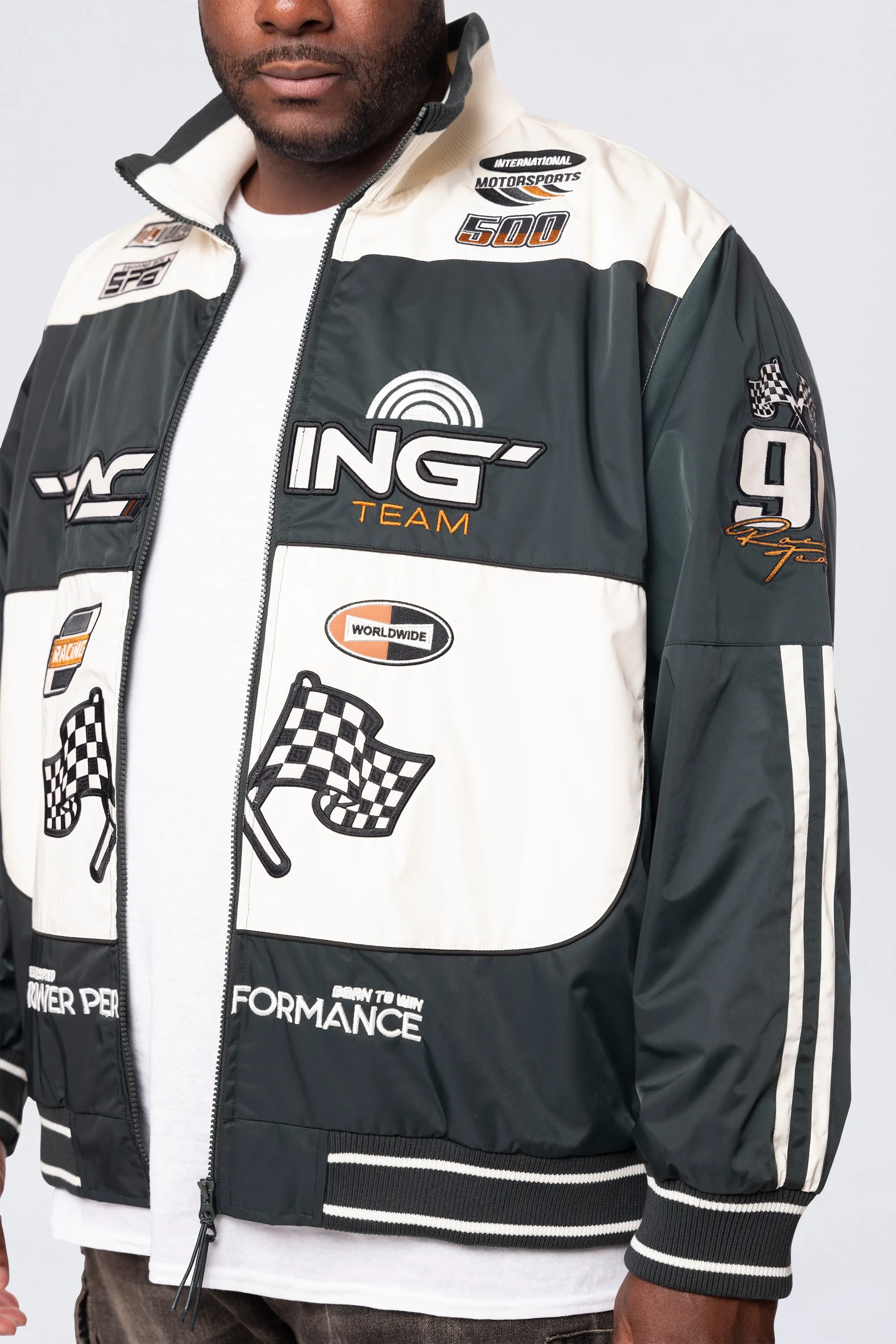 Big and Tall - Racing Windbreaker Jacket - Scarab