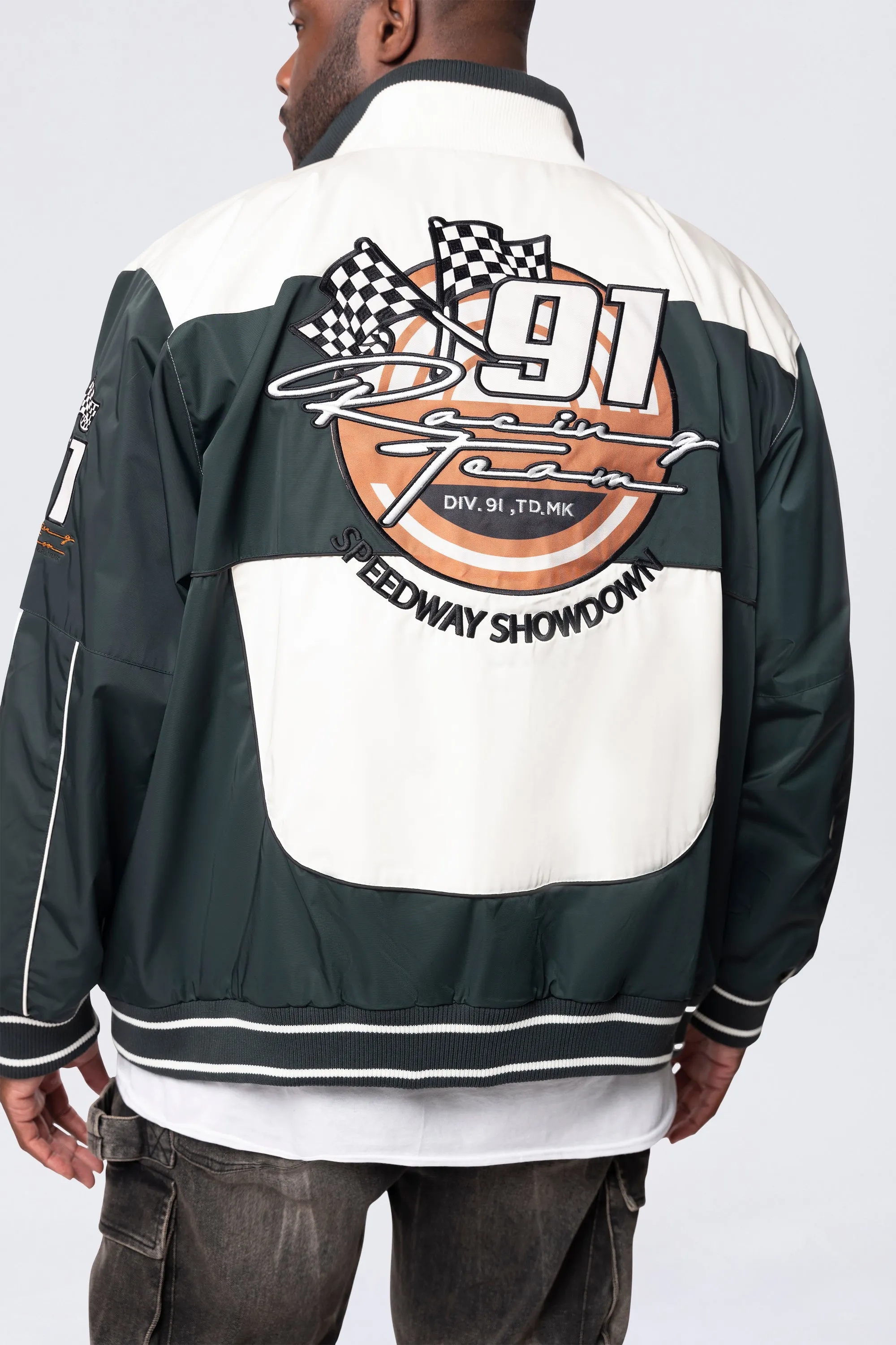 Big and Tall - Racing Windbreaker Jacket - Scarab