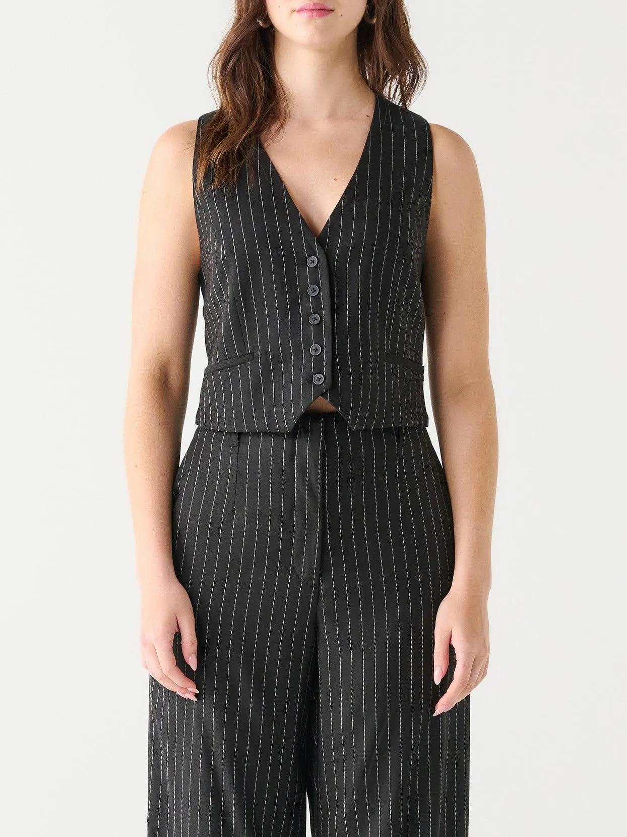 BLACK TAPE Button Front Pinstripe Vest