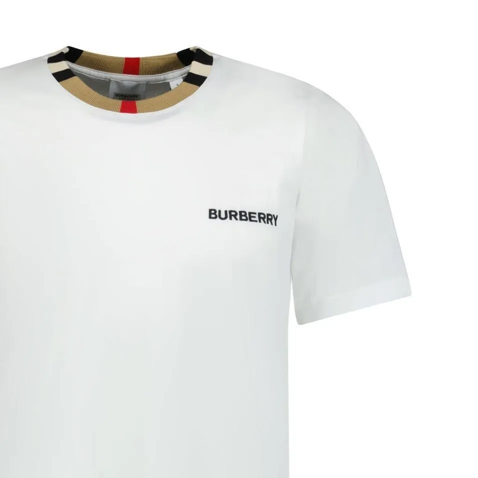 BURBERRY 'JAYSON' CHECK T-SHIRT WHITE