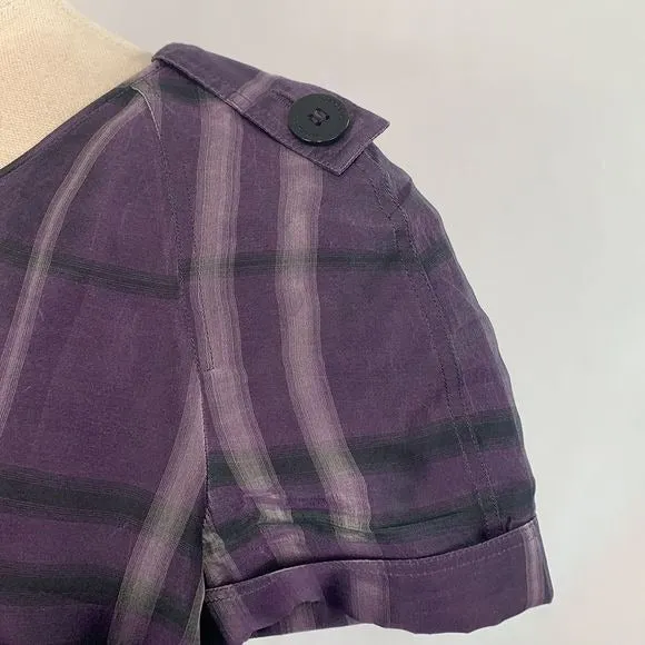 Burberry NWOTpurple silk plaid dress