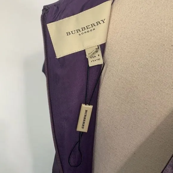 Burberry NWOTpurple silk plaid dress