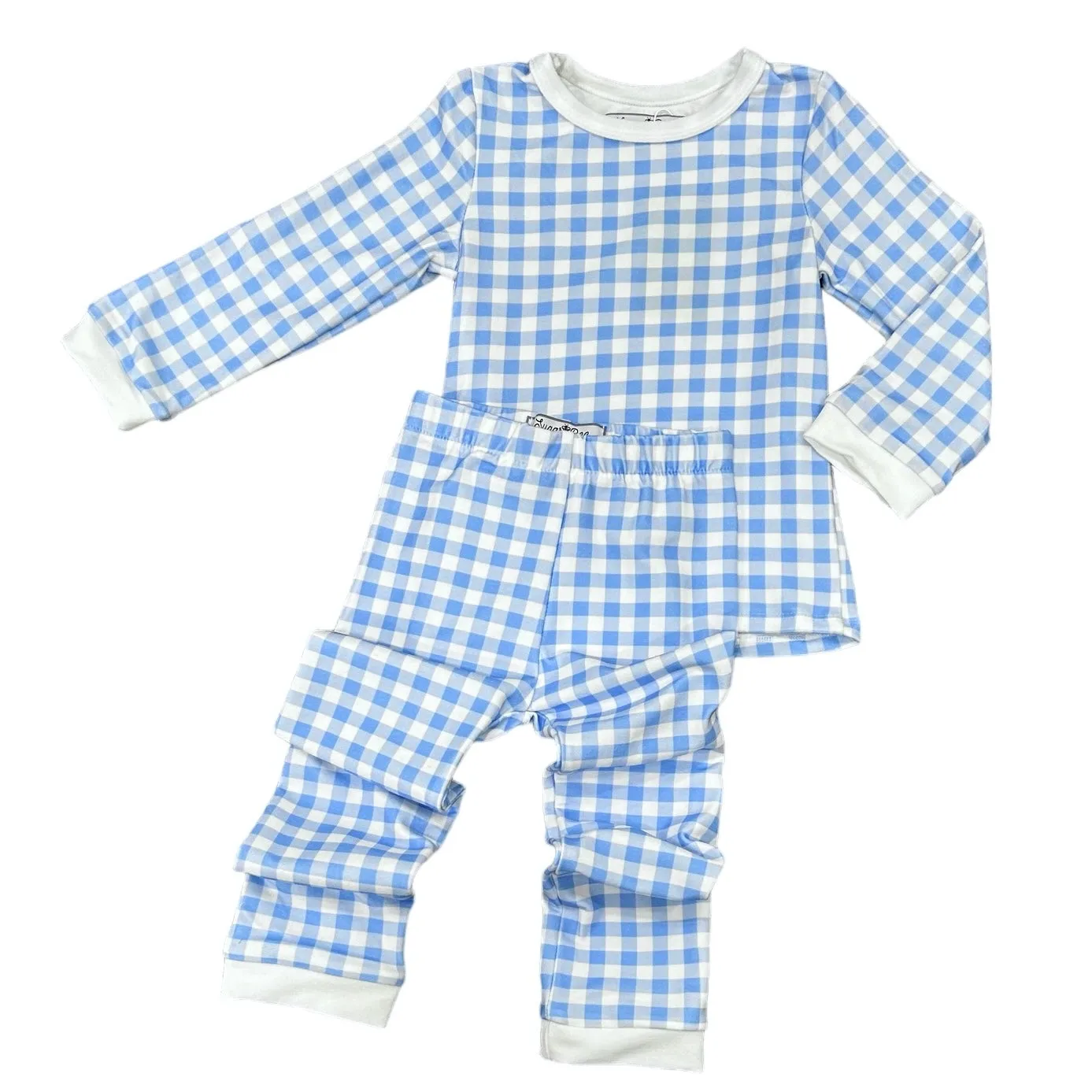 Buttflap Pajamas - Blue Gingham