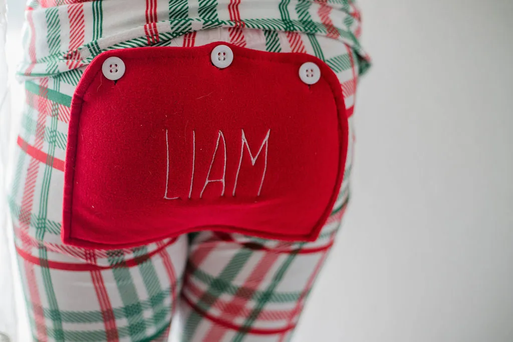 Buttflap Pajamas- Xmas Plaid