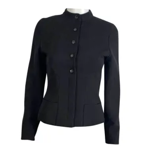 Chanel 02A 2002 Fall Black Collarless Jacket FR 34 US 2/4