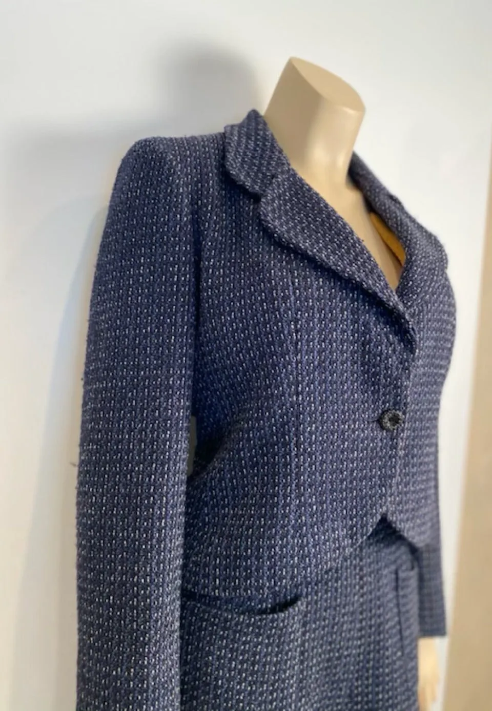 Chanel 02C 2002 Cruise Blue Skirt Suit FR 42 US 8