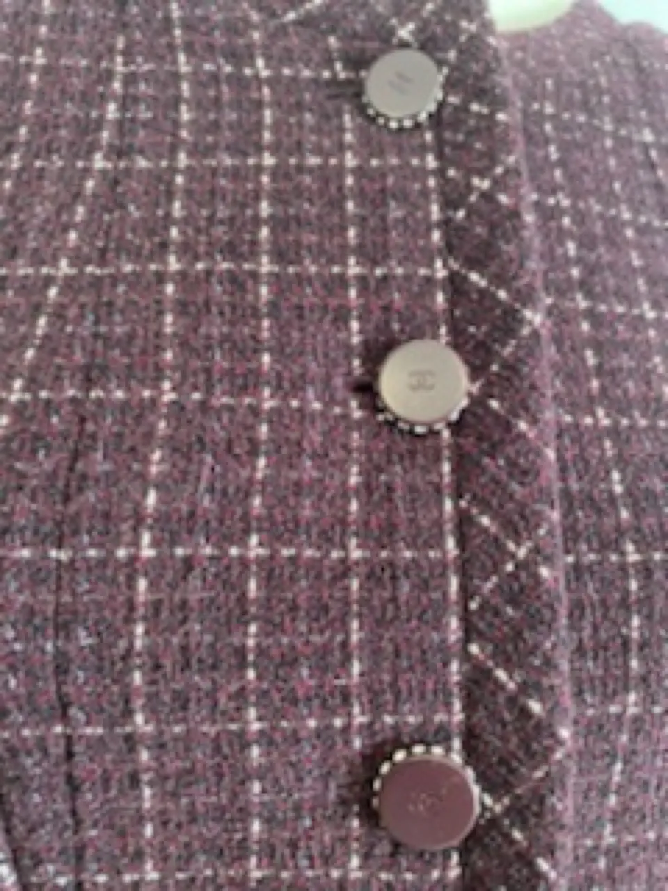 Chanel 02P 2002 Spring Maroon Tweed Jacket FR 42 US 6/8