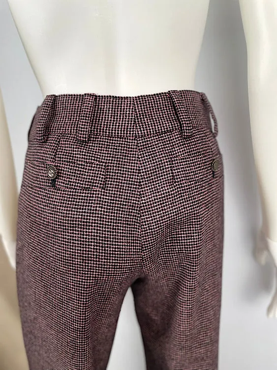 Chanel 05A 2005 Fall Tiny Pink Black Checks Pants Trousers FR 34 US 2/4