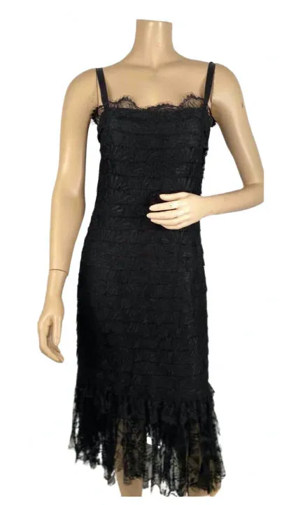 Chanel 06C 2006 Cruise Resort Black Lace Dress FR 38