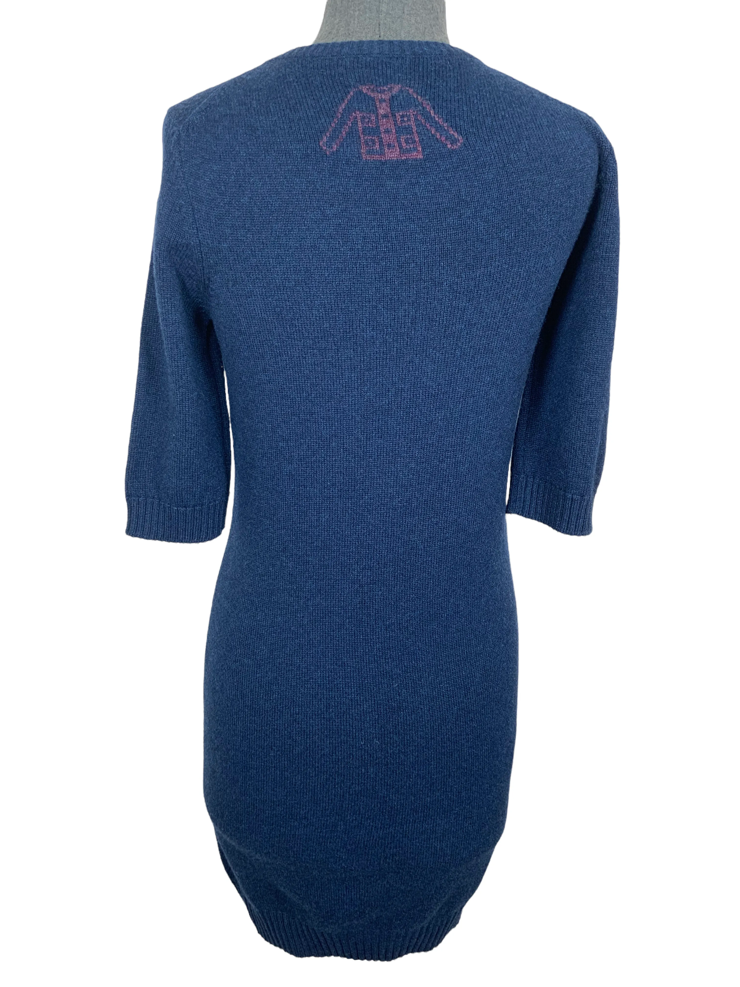 CHANEL 08A Cashmere Short Sleeve Sweater Dress Size S