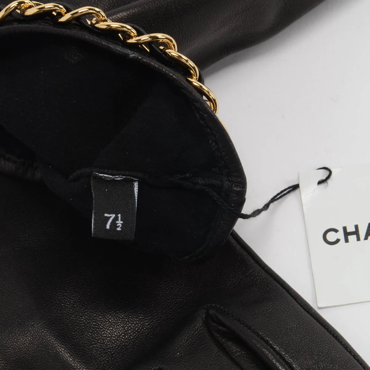 Chanel Black Lambskin CC Chain Gloves