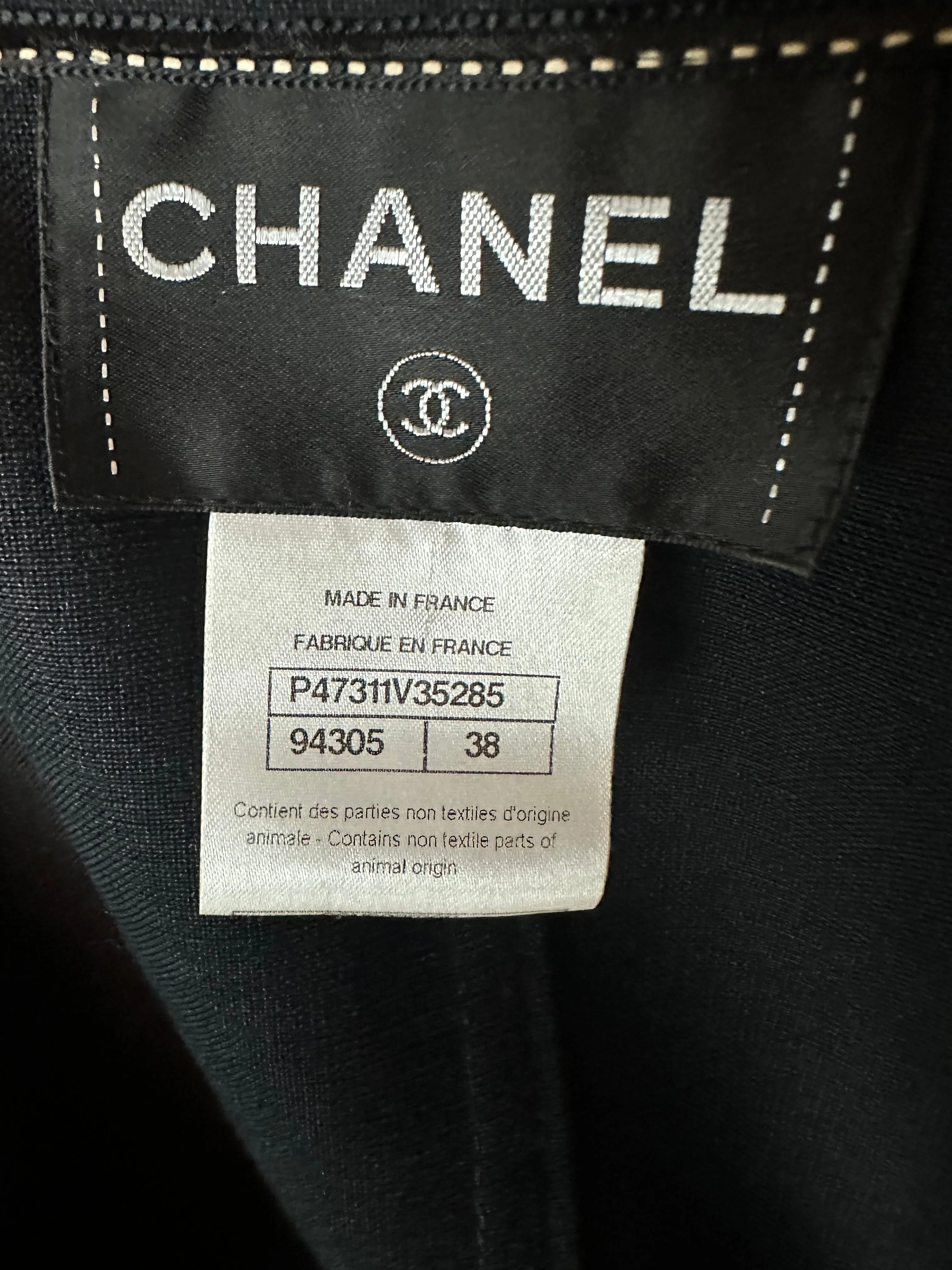 CHANEL - Long Jacket blue midi size 38 FR