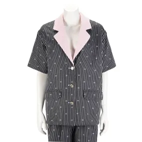 Chanel Pink Tweed Lined Jacket with CC Pinstripe, Spring/Summer, FR Size 36