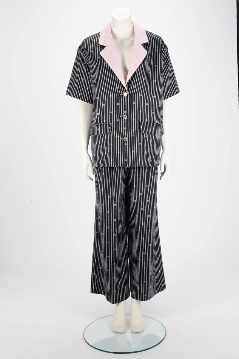 Chanel Pink Tweed Lined Jacket with CC Pinstripe, Spring/Summer, FR Size 36