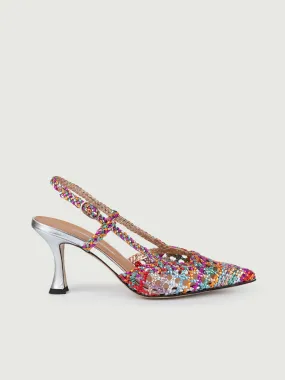 CHANEL SLING BACK CON INTRECCIO MULTICOLOR