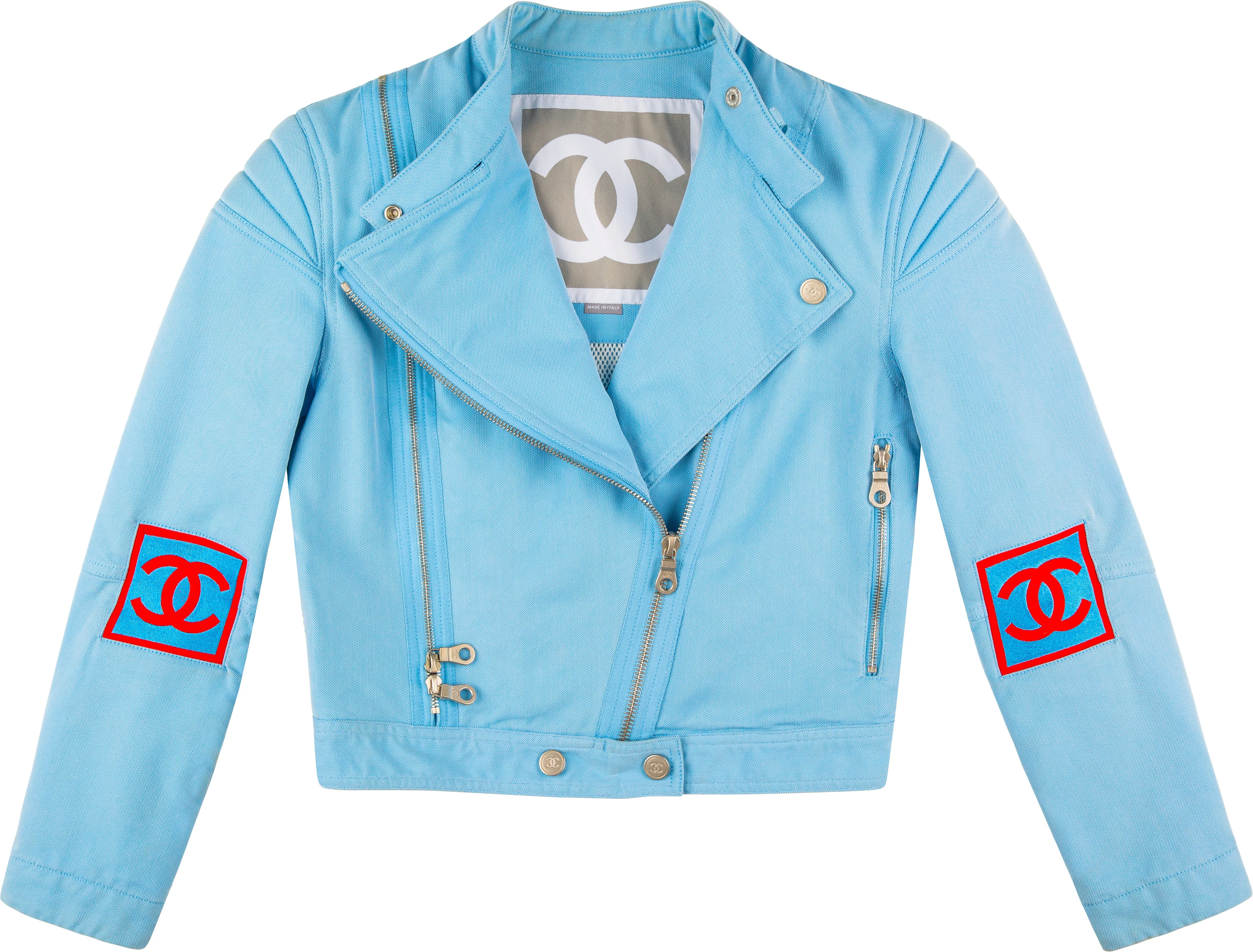 Chanel Spring 2002 Runway Logo Moto Jacket