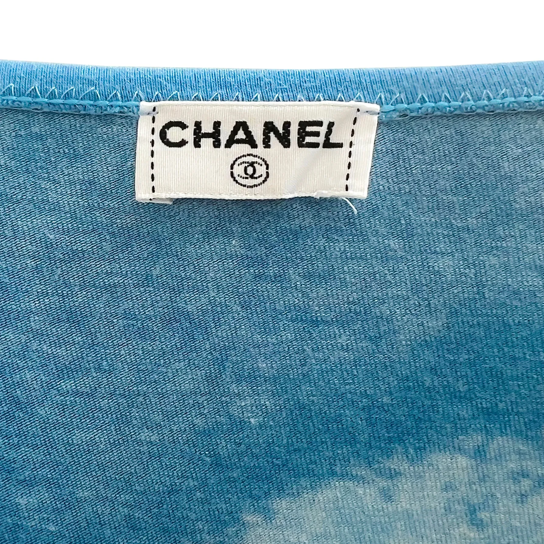 Chanel Spring 2002 Surf Collection Print Mini Logo Dress