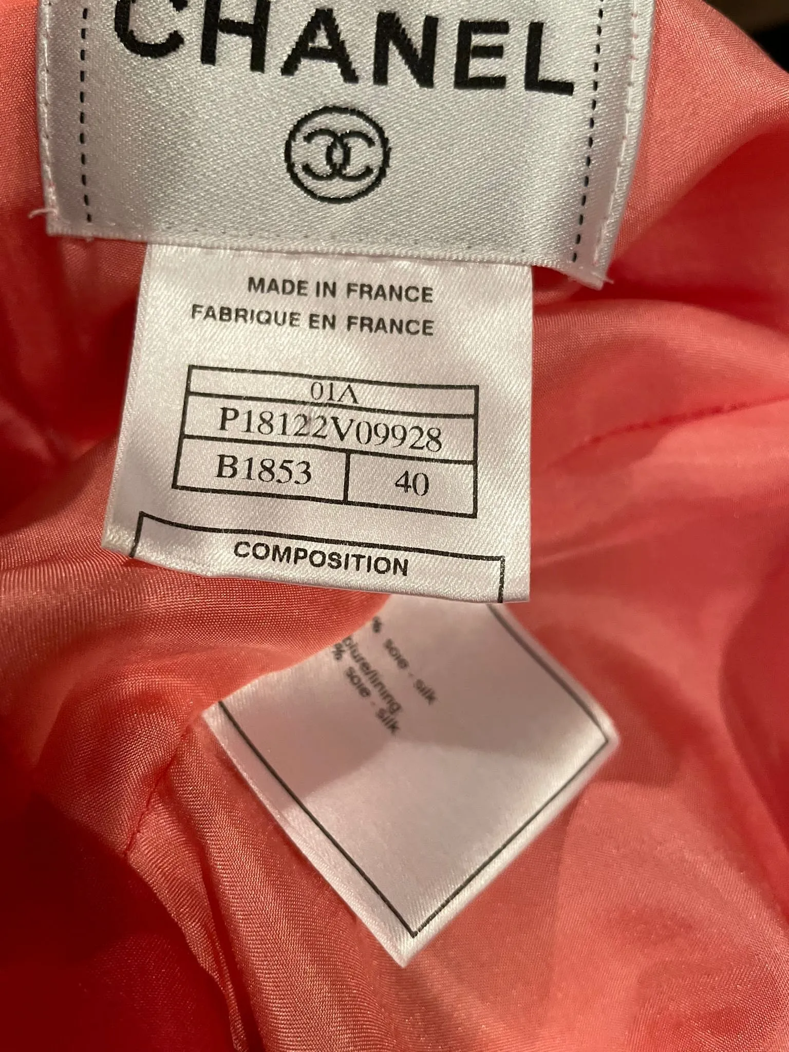 Chanel Vintage 01A 2001 Fall Peach/Pink Silk Dress FR 40 US 6/8