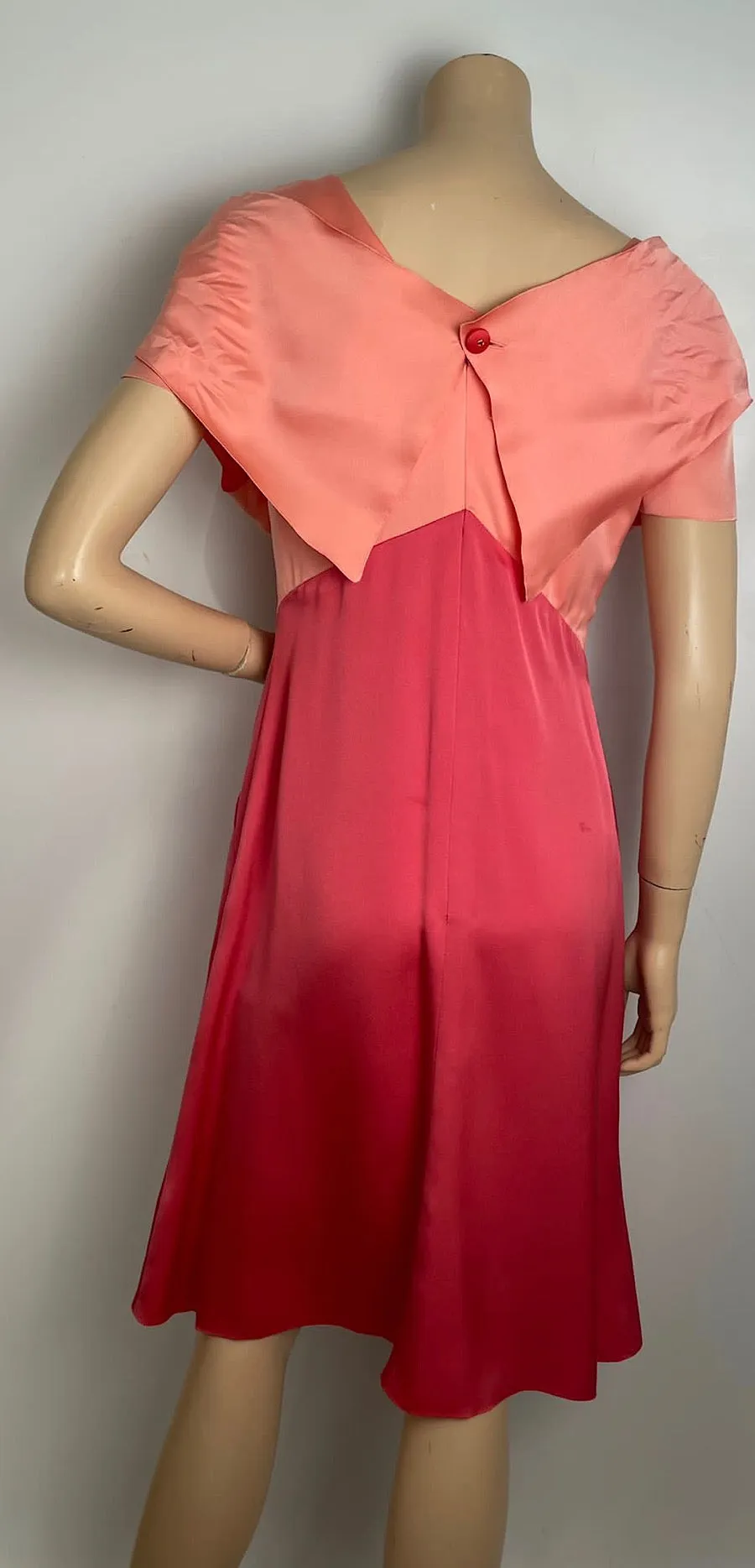 Chanel Vintage 01A 2001 Fall Peach/Pink Silk Dress FR 40 US 6/8