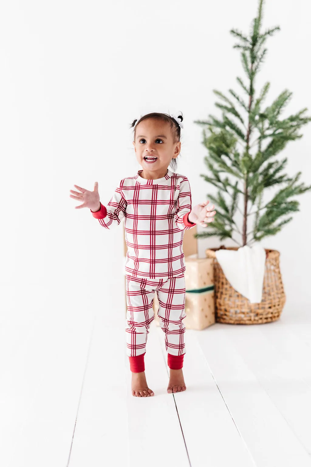 Children's Candy Cane Plaid Pajama Set