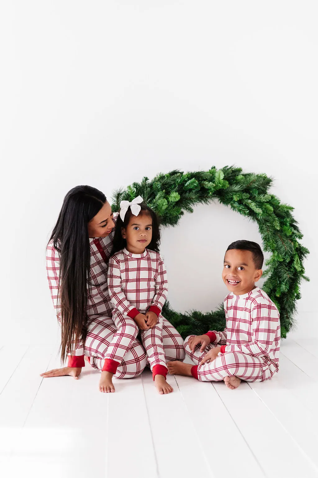 Children's Candy Cane Plaid Pajama Set