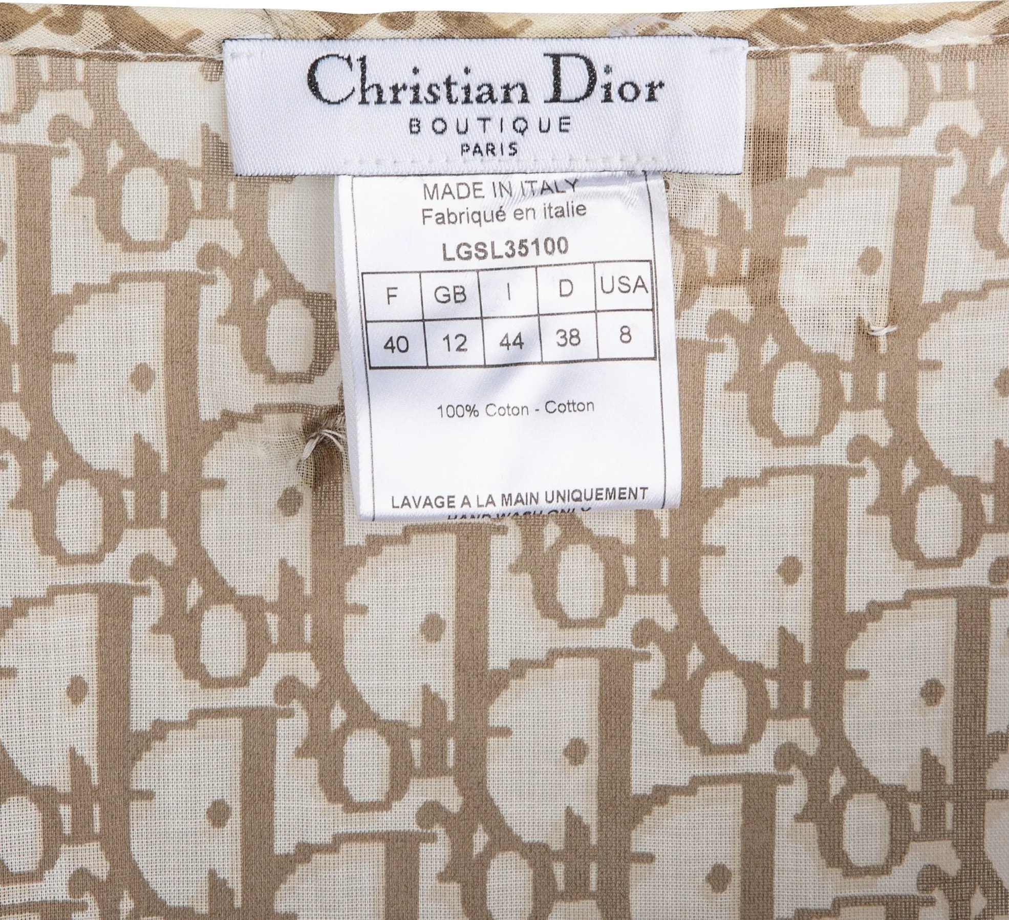 Christian Dior Diorissimo Spring 2005 Tunic Dress