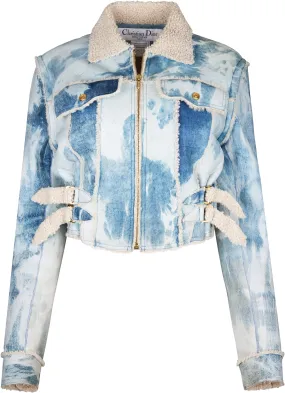 Christian Dior Fall 2000 Runway Tie-Dye Shearling Moto Jacket